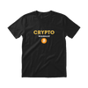 Crypto Minimalist Orange and Gold Tee Black front