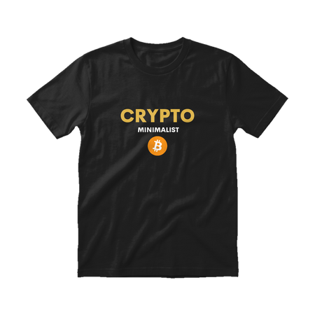 Crypto Minimalist Orange and Gold Tee Black front