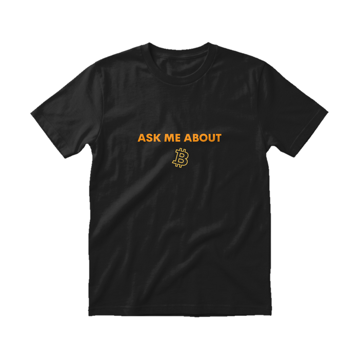 Bitcoiner Nutrition Facts Tee Black front