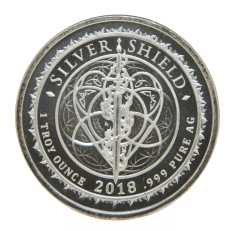 ₿itcoin Silver Shield Mini Mintage 1oz Silver Round 2018 Edition with COA
