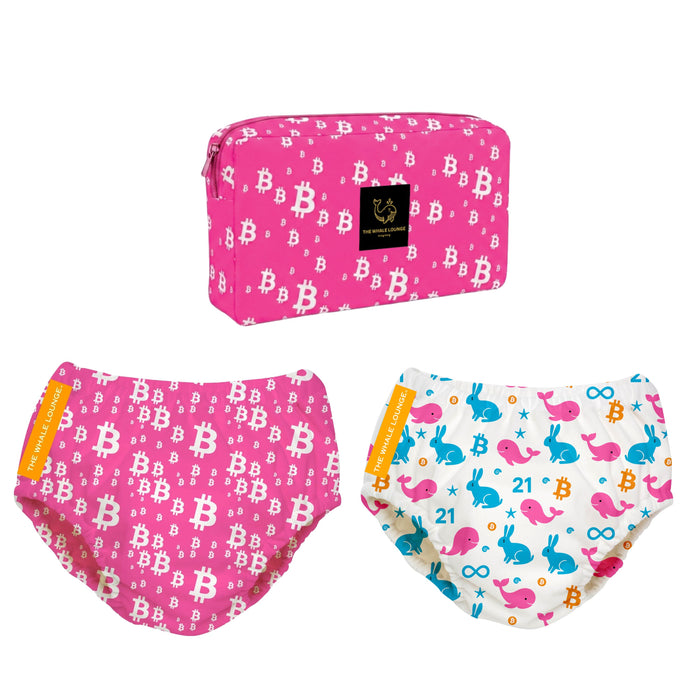 Whale Lounge Swim Diaper Set - Bitcoin Whale