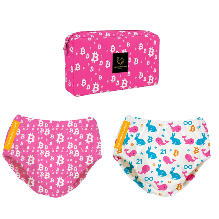 Whale Lounge Swim Diaper Set - Bitcoin Whale