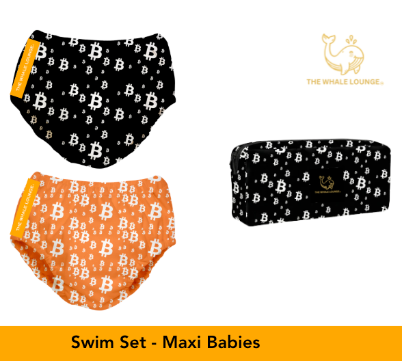 Whale Lounge Swim Diaper Set  - Bitcoin To the Moon
