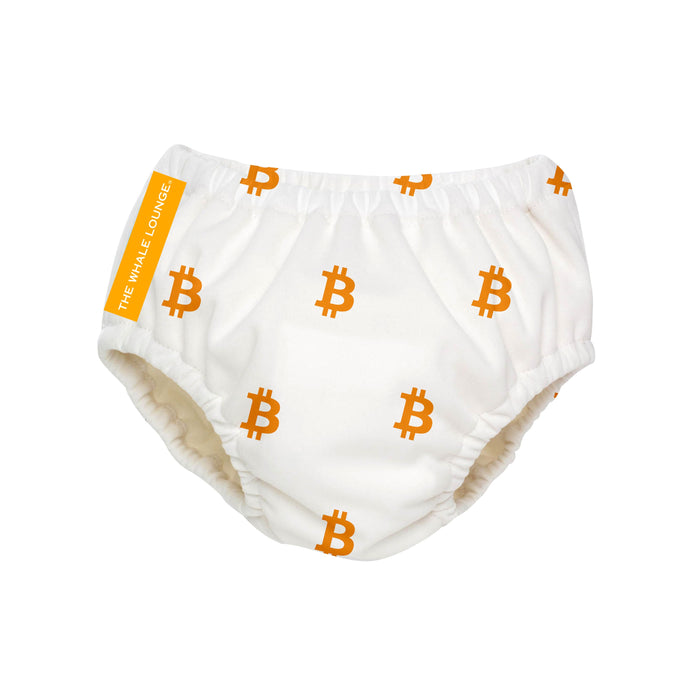 Whale Lounge Swim Diaper - Bitcoin Classic Orange