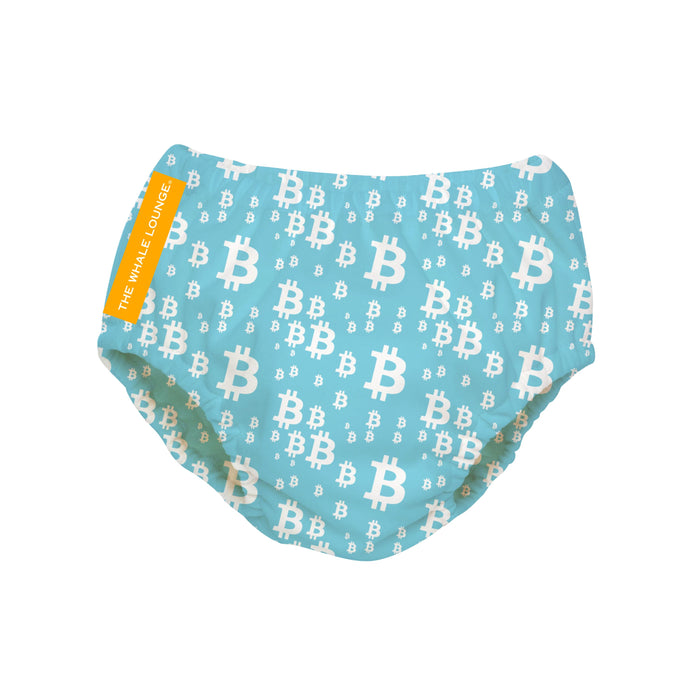 Whale Lounge Swim Diaper - To the Moon Azul & White