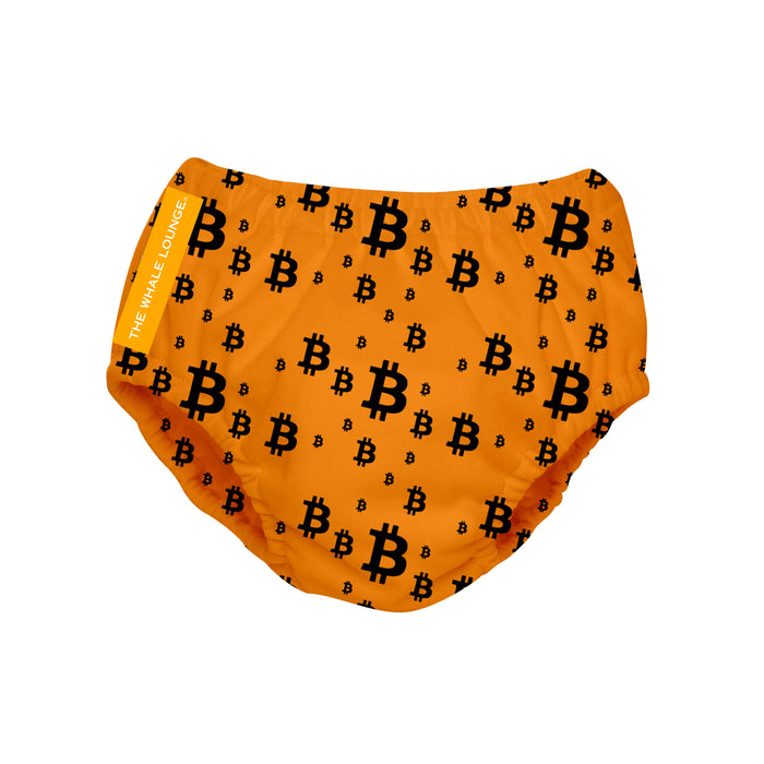 Whale Lounge Swim Diaper - To the Moon Orange & Black