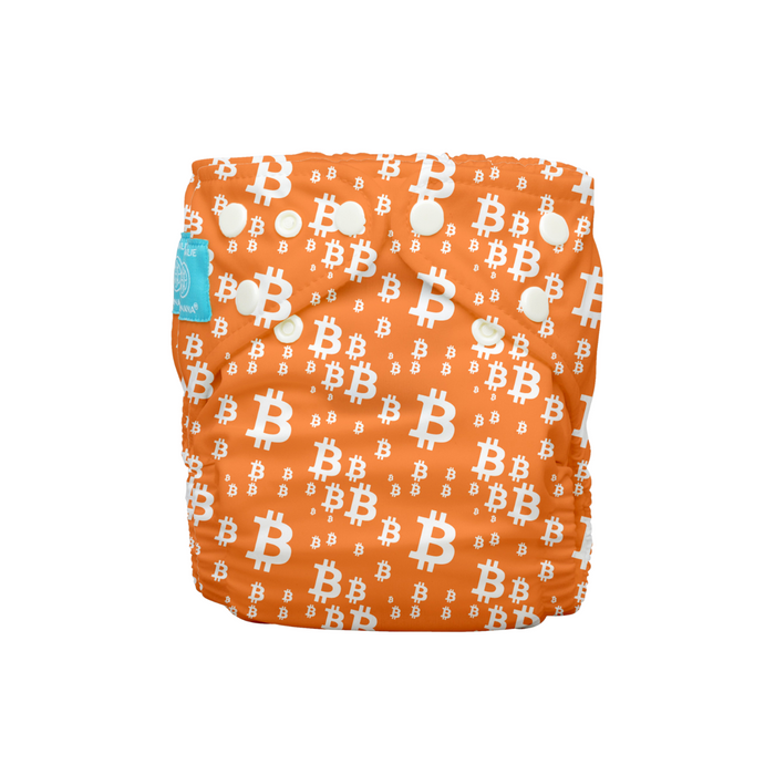 Bitcoin Maxi Reusable Cloth Diaper - CB Orange