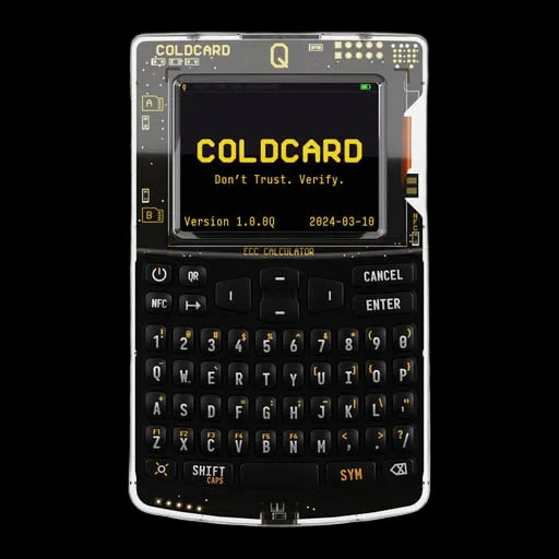 ColdCard Q Clear air-gapped Bitcoin hardware wallet