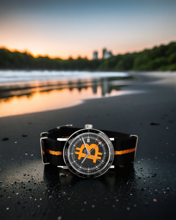 CRYPTOMATIC Jetsetter JET-112 on NATO strap at the beach