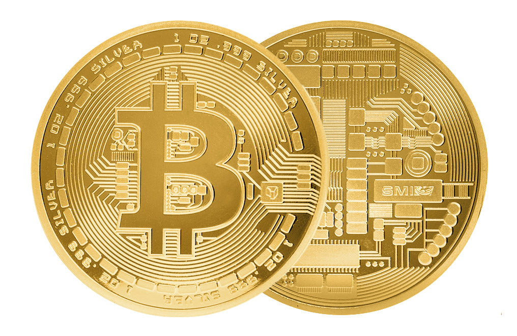 ₿itcoin Silver Gold Plated Coin 1oz