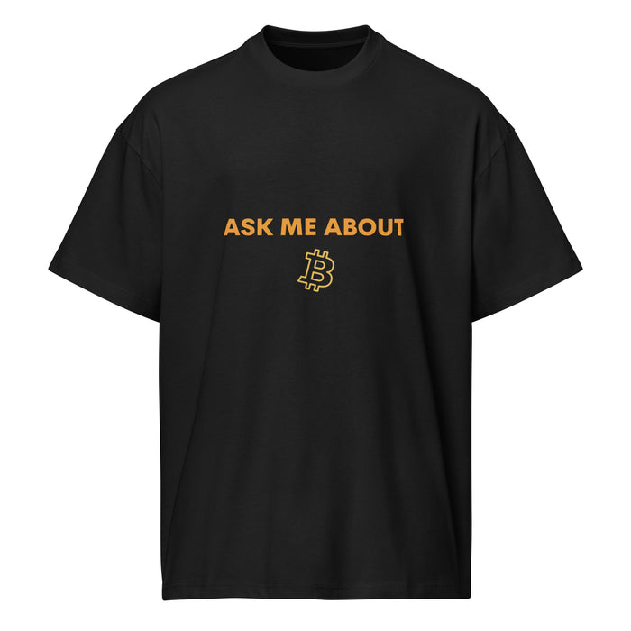 Ask Me About Bitcoin Tee Black front