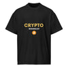 Crypto Minimalist Orange and Gold Tee Black front
