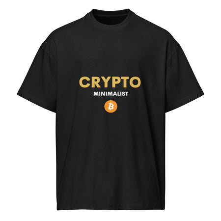Crypto Minimalist Orange and Gold Tee Black front