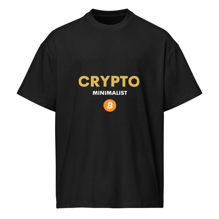 Crypto Minimalist Orange and Gold Tee Black front