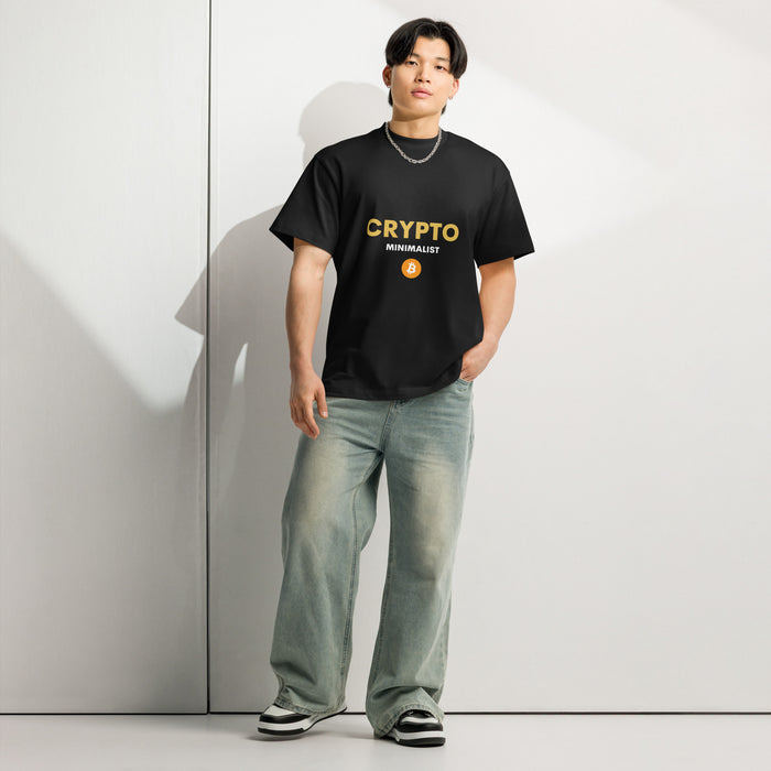 Crypto Minimalist Orange and Gold Tee lifestyle