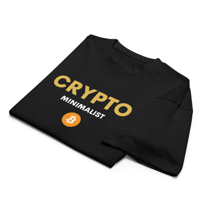 Crypto Minimalist Orange and Gold Tee - folded