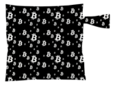 Whale Lounge travel tote, To the Moon Black and White